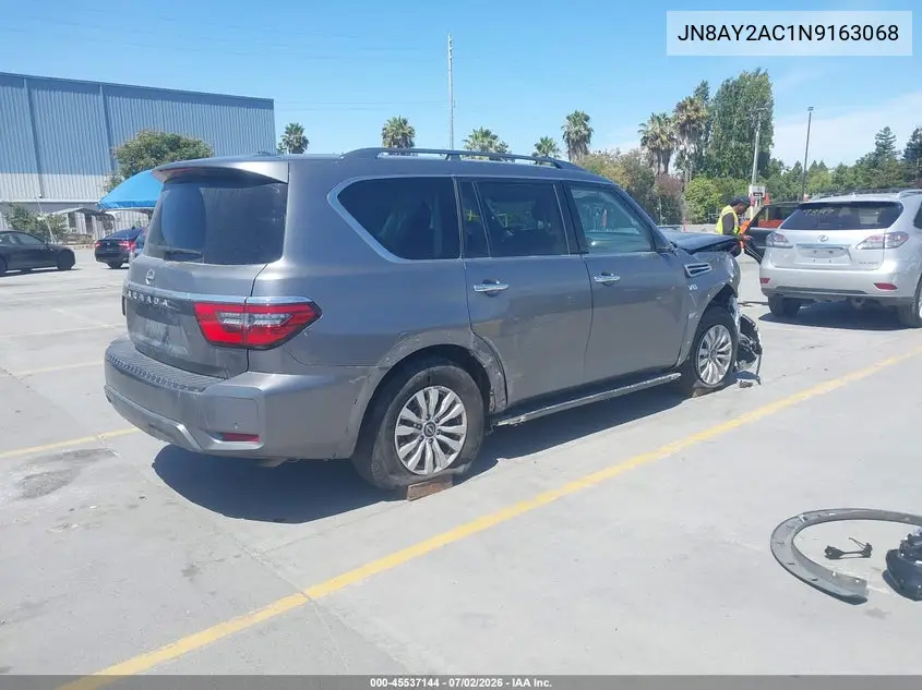 2022 Nissan Armada Sv 2Wd VIN: JN8AY2AC1N9163068 Lot: 45537144