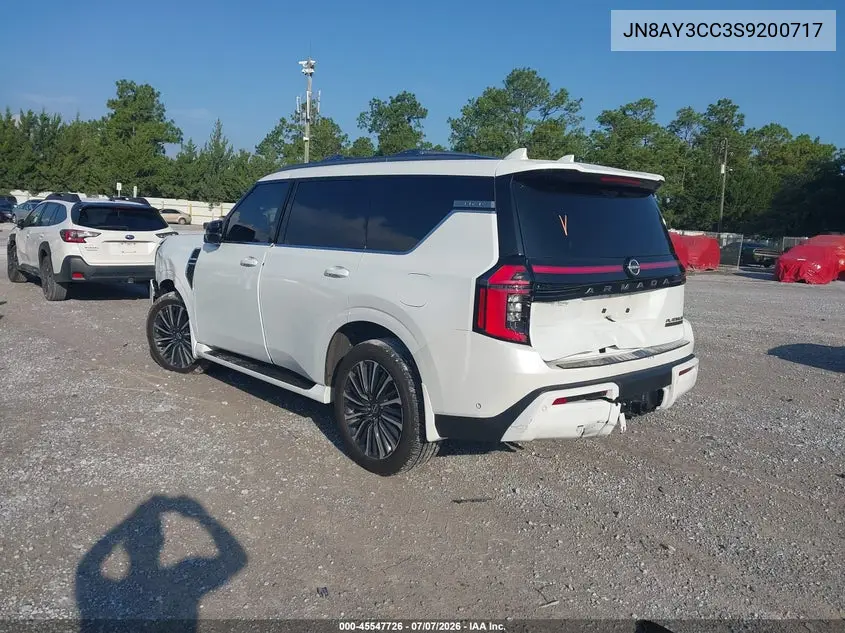 2025 Nissan Armada Platinum Reserve 4Wd VIN: JN8AY3CC3S9200717 Lot: 45547726