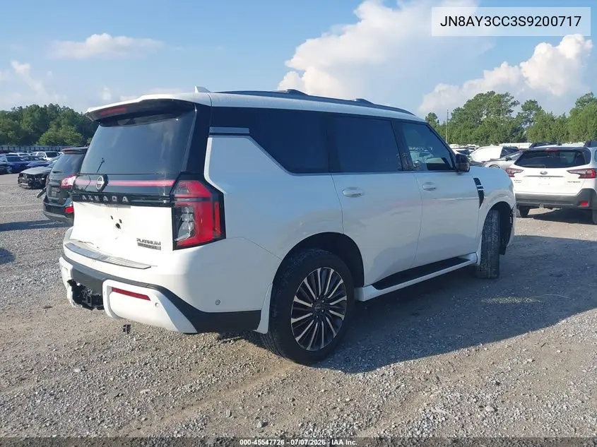 2025 Nissan Armada Platinum Reserve 4Wd VIN: JN8AY3CC3S9200717 Lot: 45547726