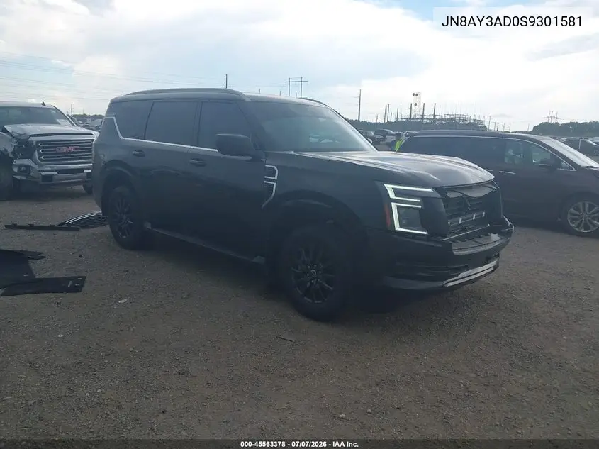 2025 Nissan Armada Sv 2Wd VIN: JN8AY3AD0S9301581 Lot: 45563378