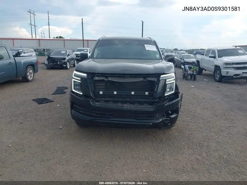2025 Nissan Armada Sv 2Wd VIN: JN8AY3AD0S9301581 Lot: 45563378