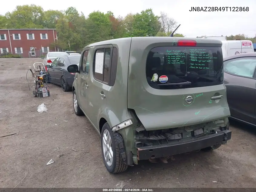 2009 Nissan Cube 1.8Sl VIN: JN8AZ28R49T122868 Lot: 45106866