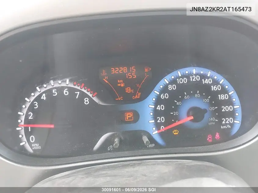 2010 Nissan Cube S/Sl/Krom VIN: JN8AZ2KR2AT165473 Lot: 30091601