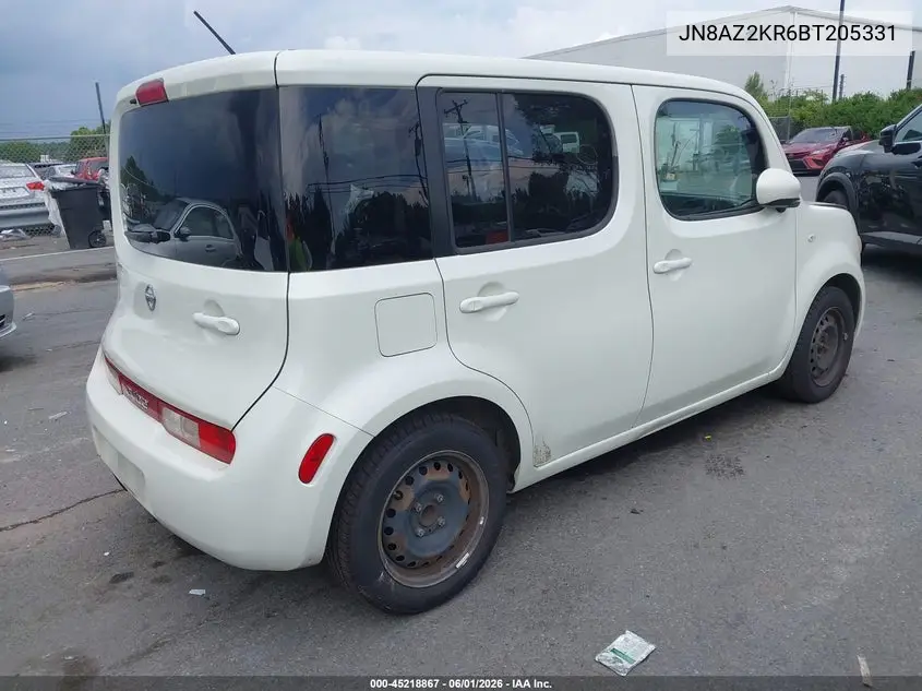 2011 Nissan Cube 1.8S VIN: JN8AZ2KR6BT205331 Lot: 45218867