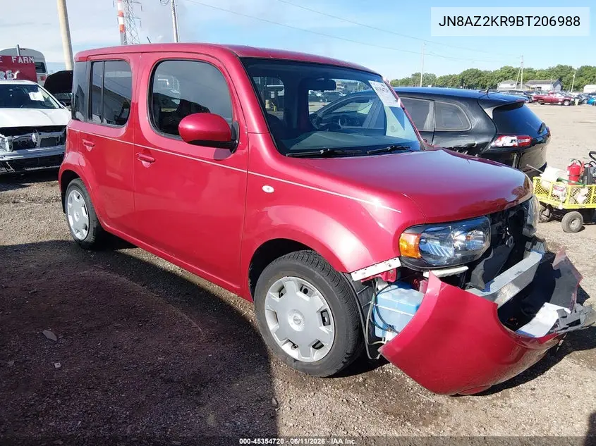 2011 Nissan Cube 1.8S VIN: JN8AZ2KR9BT206988 Lot: 45354720