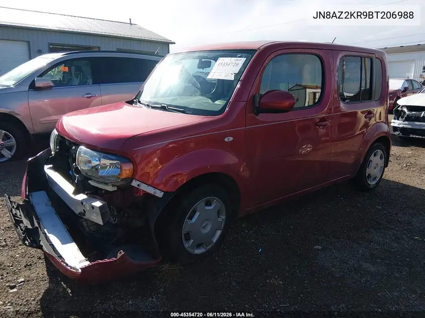 2011 Nissan Cube 1.8S VIN: JN8AZ2KR9BT206988 Lot: 45354720