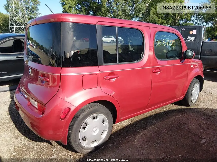 2011 Nissan Cube 1.8S VIN: JN8AZ2KR9BT206988 Lot: 45354720