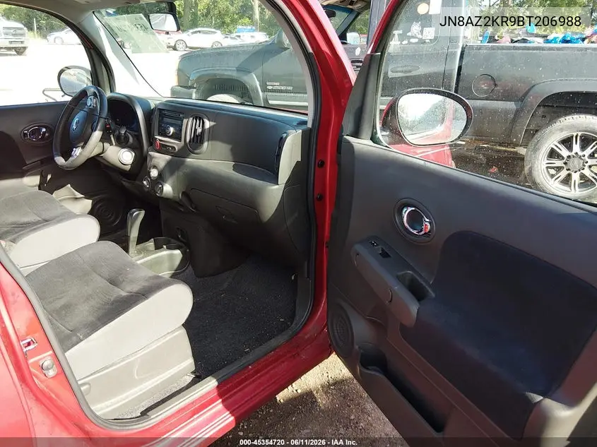 2011 Nissan Cube 1.8S VIN: JN8AZ2KR9BT206988 Lot: 45354720