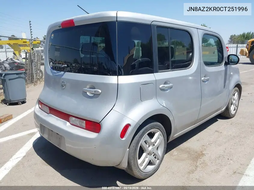 2012 Nissan Cube 1.8 Sl VIN: JN8AZ2KR0CT251996 Lot: 45151997