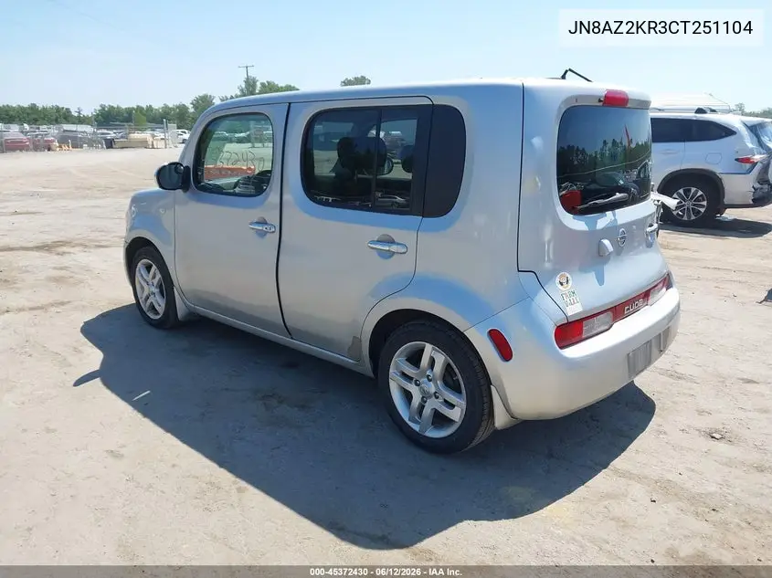 2012 Nissan Cube 1.8 Sl VIN: JN8AZ2KR3CT251104 Lot: 45372430