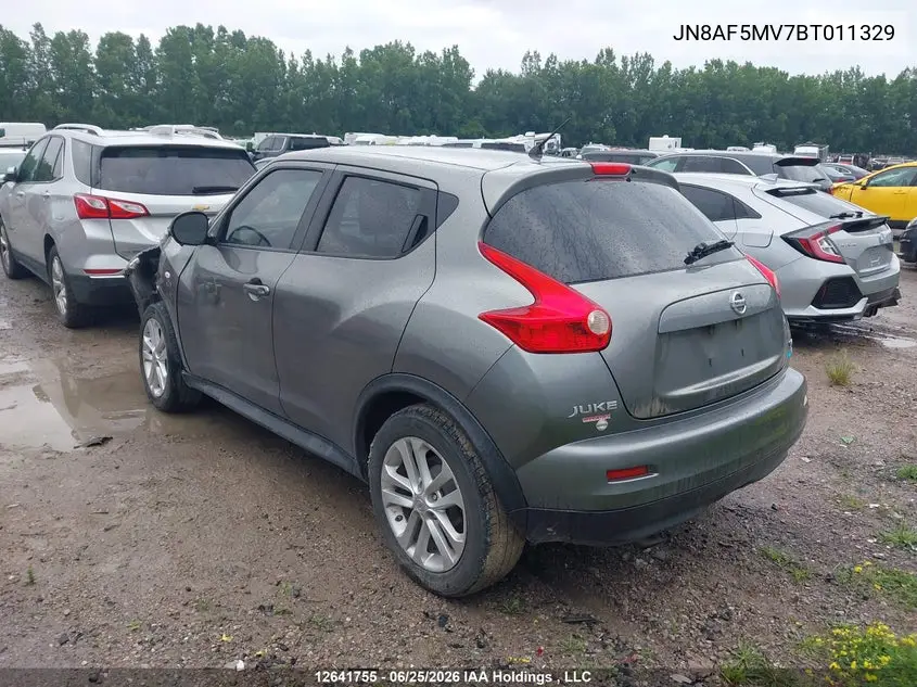 2011 Nissan Juke S/Sv/Sl VIN: JN8AF5MV7BT011329 Lot: 12641755