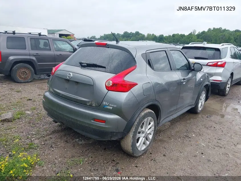 2011 Nissan Juke S/Sv/Sl VIN: JN8AF5MV7BT011329 Lot: 12641755