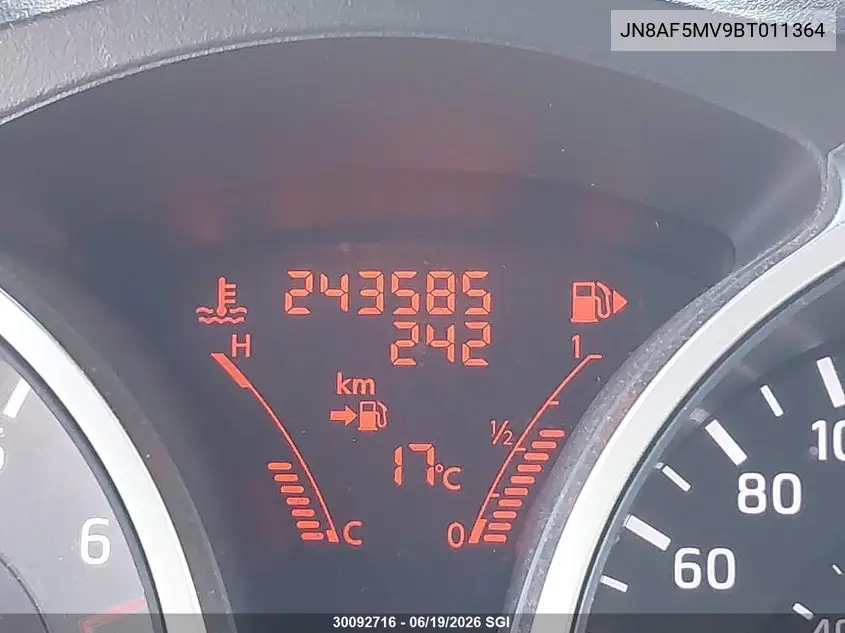 2011 Nissan Juke S/Sv/Sl VIN: JN8AF5MV9BT011364 Lot: 30092716