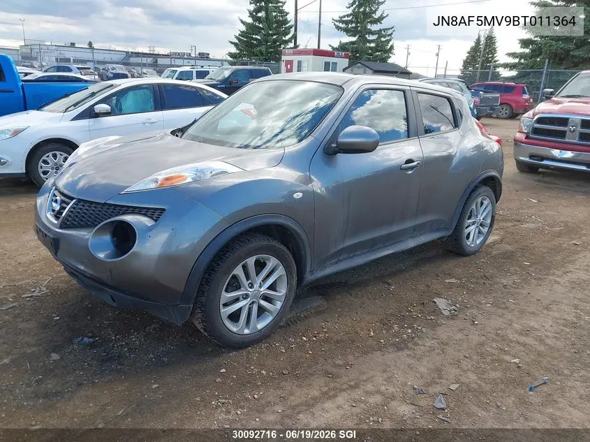 2011 Nissan Juke S/Sv/Sl VIN: JN8AF5MV9BT011364 Lot: 30092716