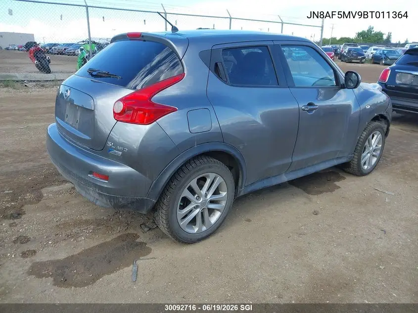2011 Nissan Juke S/Sv/Sl VIN: JN8AF5MV9BT011364 Lot: 30092716