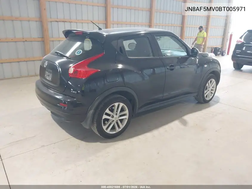 2011 Nissan Juke S VIN: JN8AF5MV0BT005971 Lot: 45521698