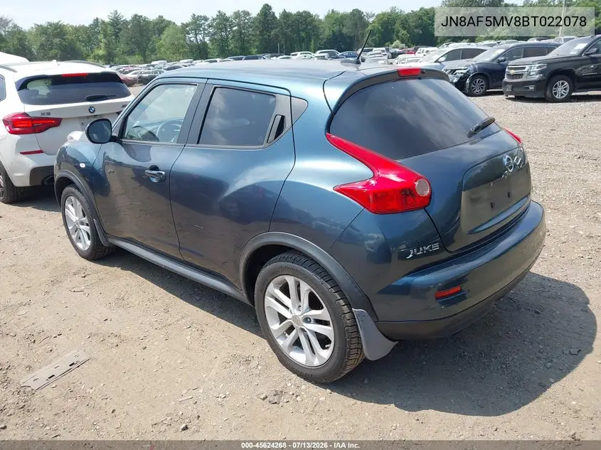 2011 Nissan Juke Sv VIN: JN8AF5MV8BT022078 Lot: 45624268