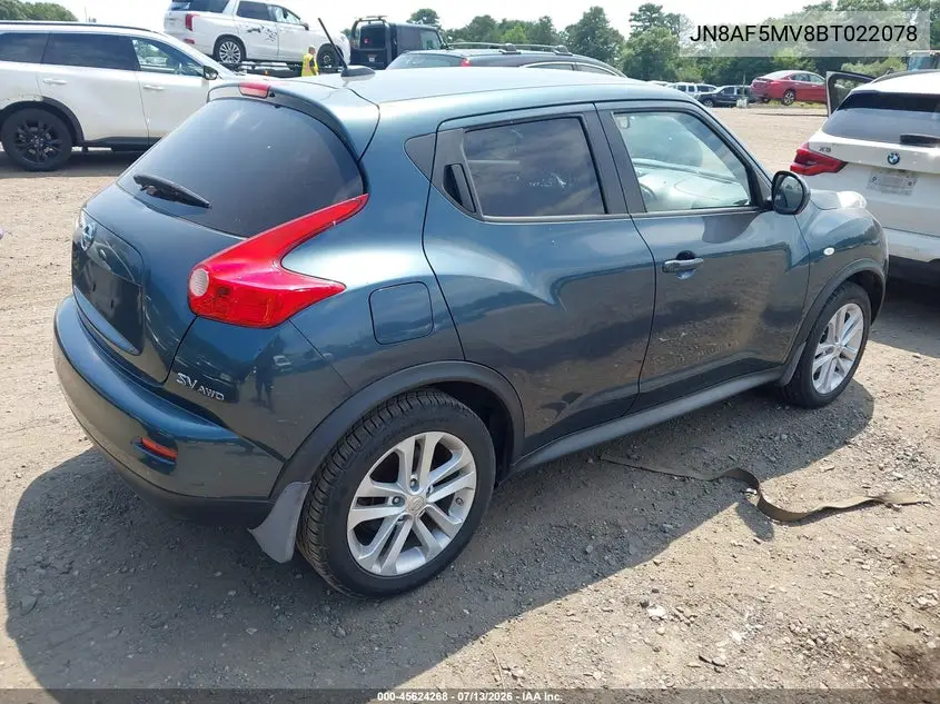2011 Nissan Juke Sv VIN: JN8AF5MV8BT022078 Lot: 45624268