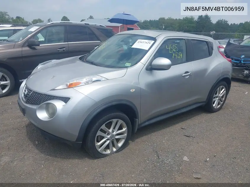 2011 Nissan Juke Sv VIN: JN8AF5MV4BT006959 Lot: 45657429
