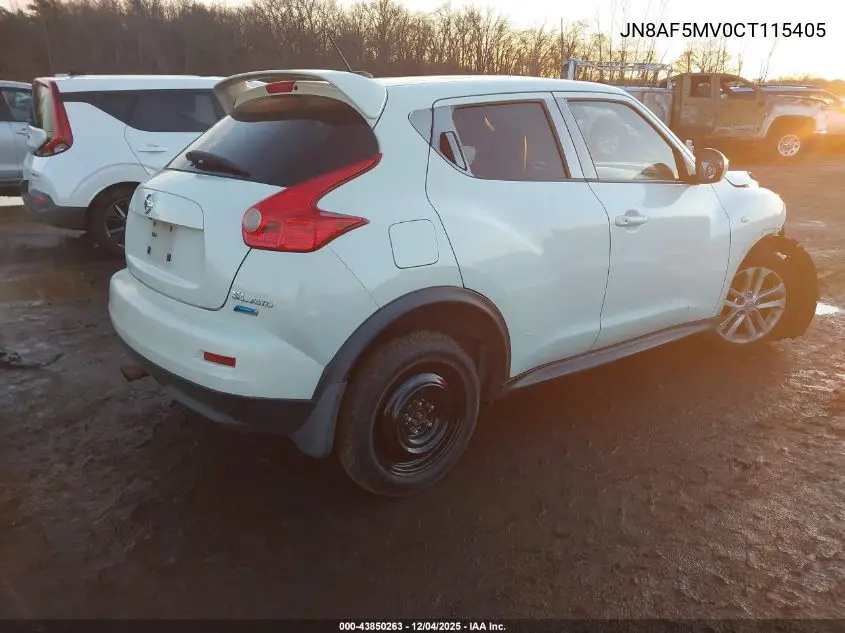 JN8AF5MV0CT115405 2012 Nissan Juke Sl