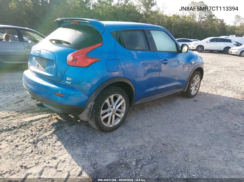 2012 Nissan Juke Sv VIN: JN8AF5MR7CT113394 Lot: 45521256