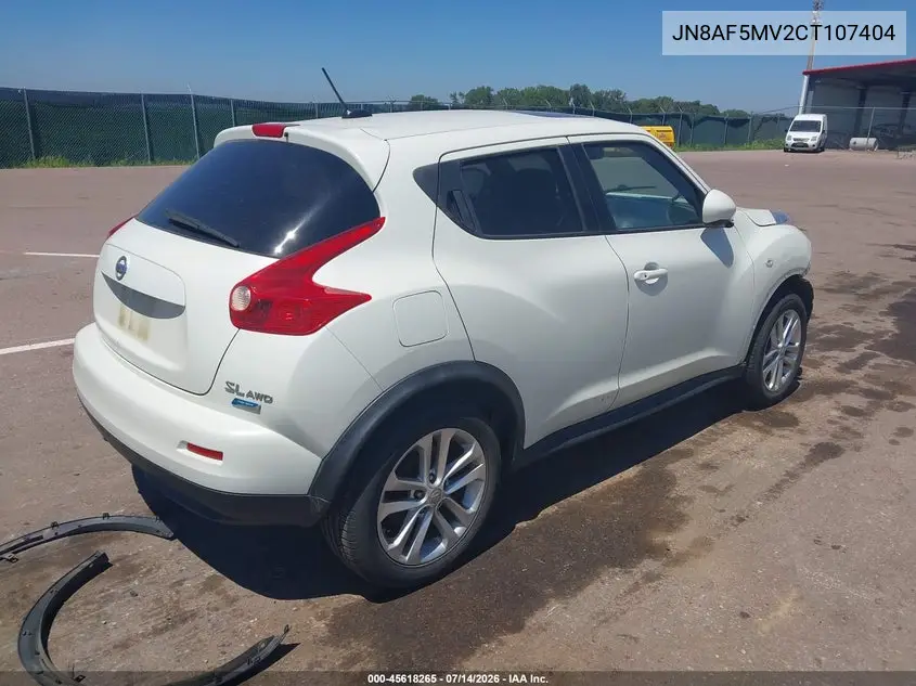 2012 Nissan Juke Sl VIN: JN8AF5MV2CT107404 Lot: 45618265
