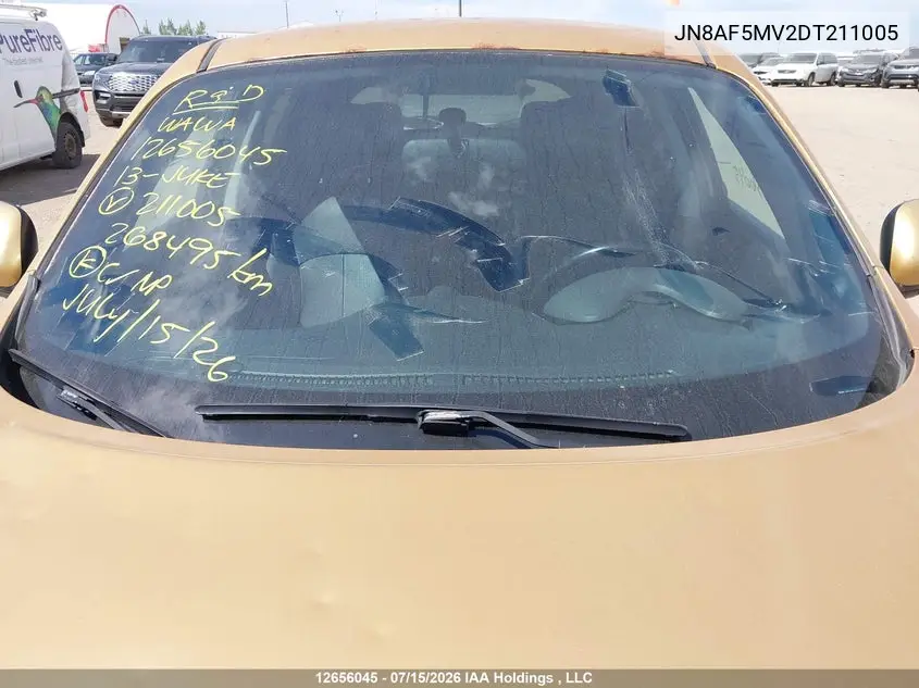 2013 Nissan Juke Nismo/Sl/Sv VIN: JN8AF5MV2DT211005 Lot: 12656045x