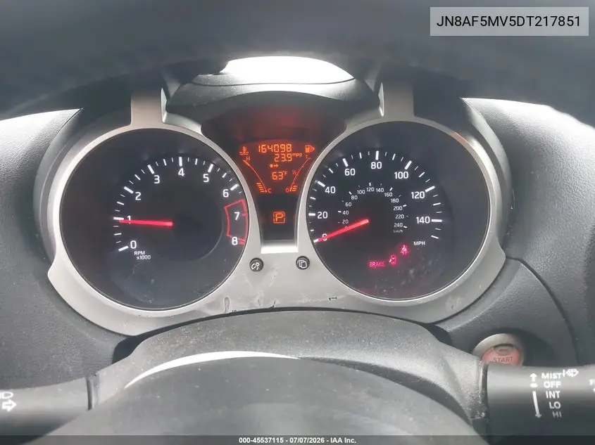 2013 Nissan Juke Sl VIN: JN8AF5MV5DT217851 Lot: 45537115