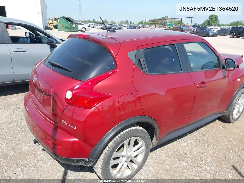 2014 Nissan Juke Sv VIN: JN8AF5MV2ET364520 Lot: 45491645