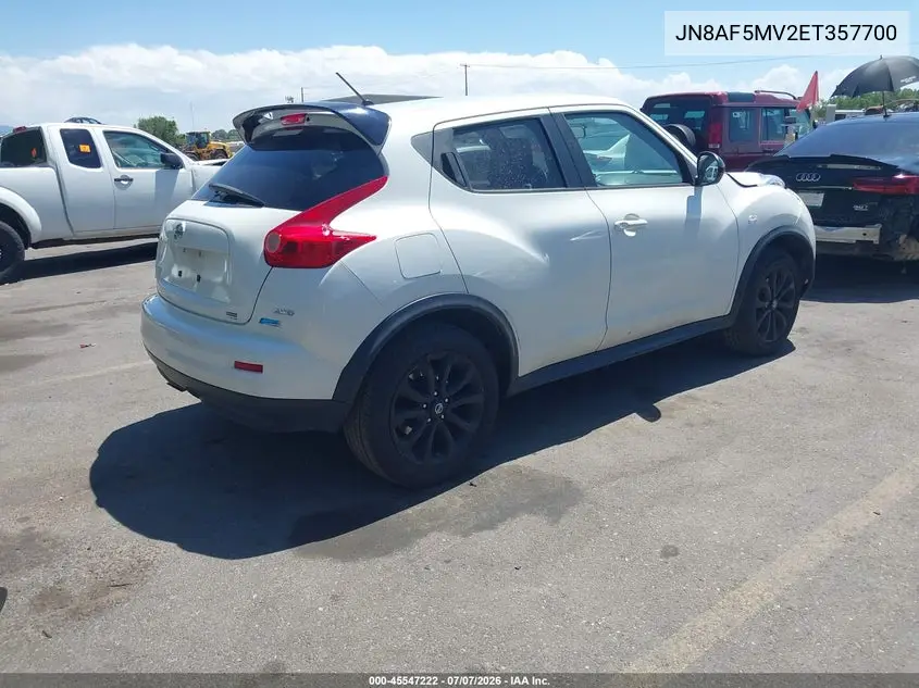 2014 Nissan Juke S VIN: JN8AF5MV2ET357700 Lot: 45547222