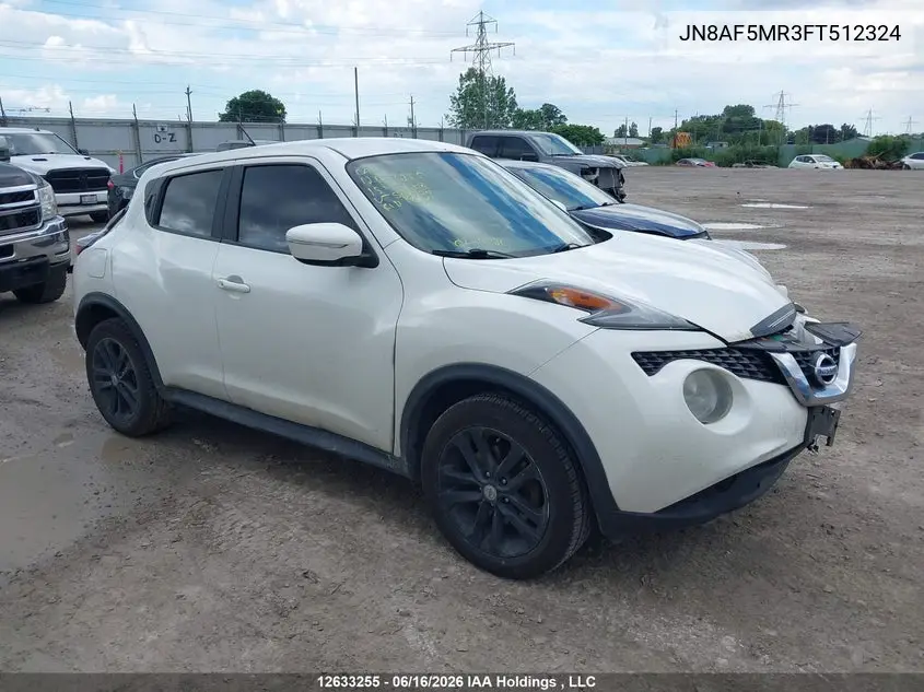 2015 Nissan Juke S/Sv/Sl/Nismo VIN: JN8AF5MR3FT512324 Lot: 12633255