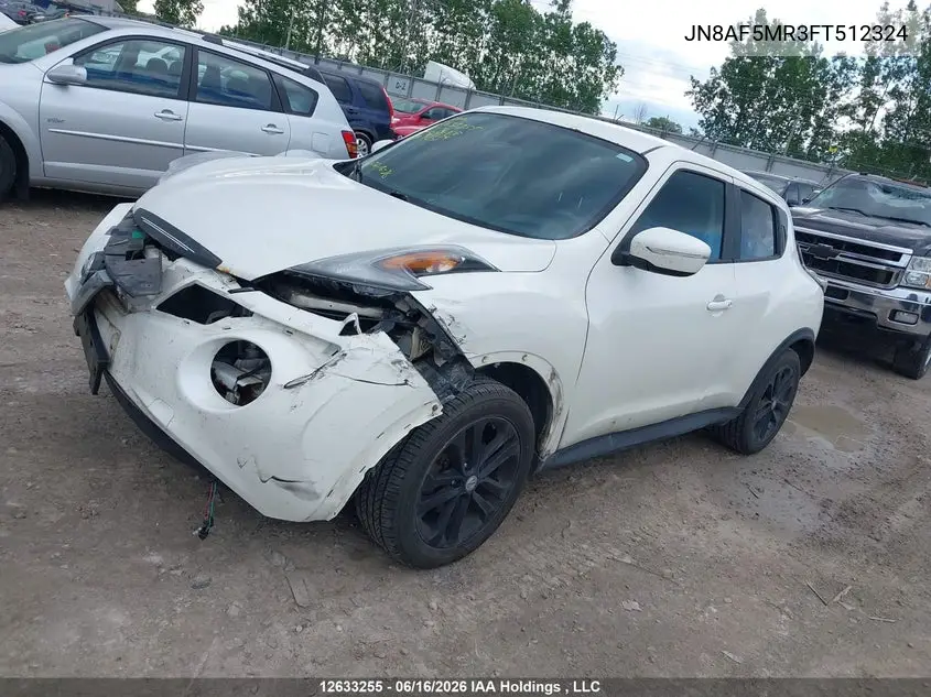 2015 Nissan Juke S/Sv/Sl/Nismo VIN: JN8AF5MR3FT512324 Lot: 12633255