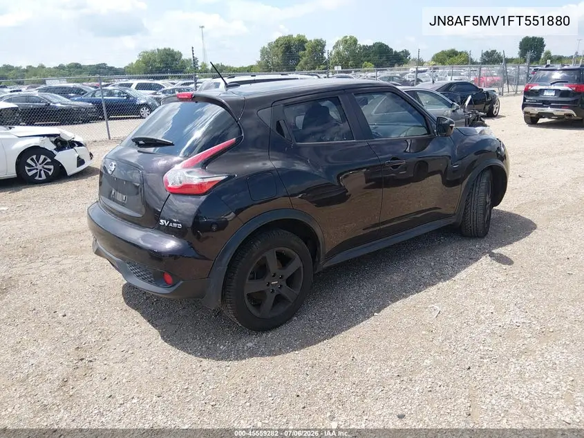 2015 Nissan Juke Sv VIN: JN8AF5MV1FT551880 Lot: 45559282