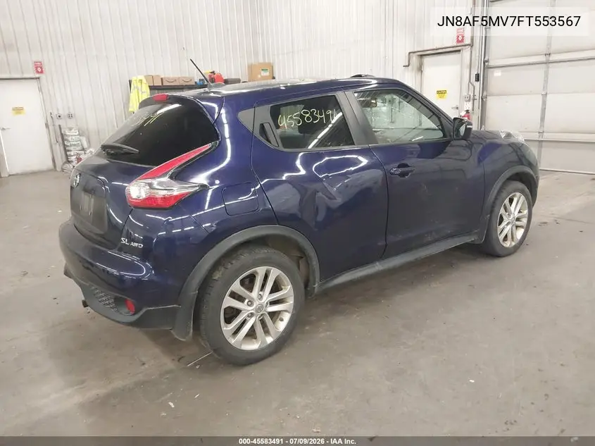 2015 Nissan Juke Sl VIN: JN8AF5MV7FT553567 Lot: 45583491