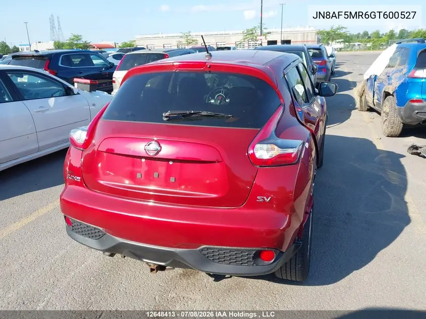 2016 Nissan Juke S/Sv/Sl/Nismo VIN: JN8AF5MR6GT600527 Lot: 12648413