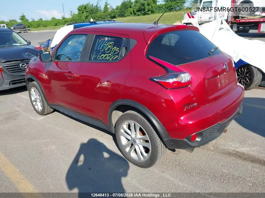 2016 Nissan Juke S/Sv/Sl/Nismo VIN: JN8AF5MR6GT600527 Lot: 12648413