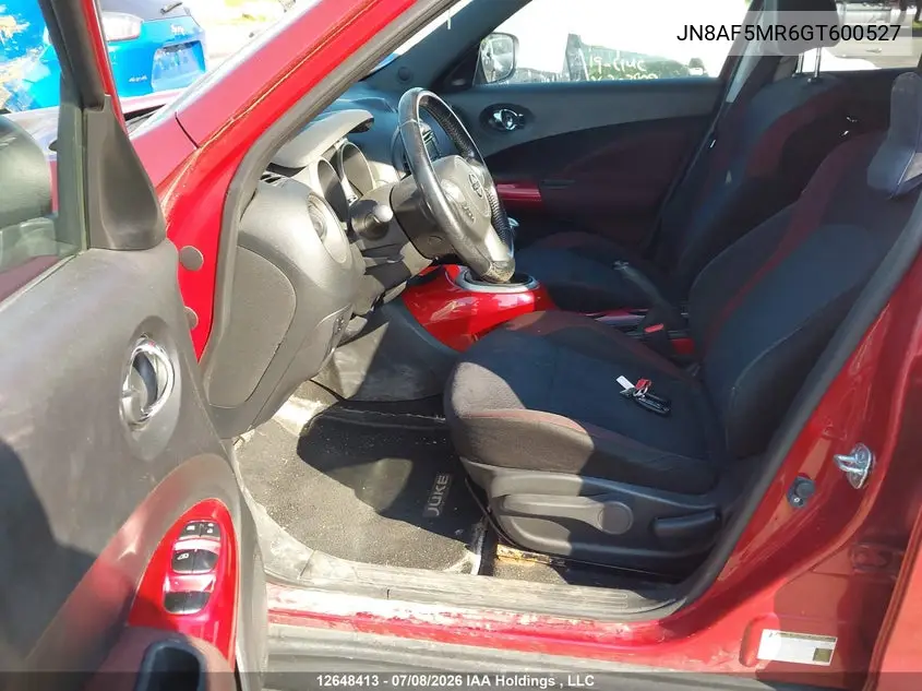 2016 Nissan Juke S/Sv/Sl/Nismo VIN: JN8AF5MR6GT600527 Lot: 12648413