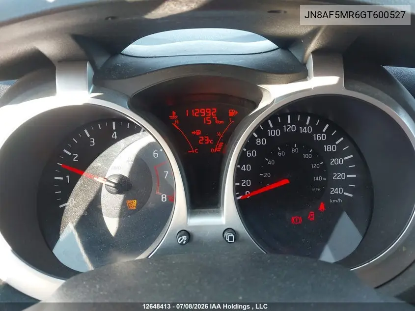2016 Nissan Juke S/Sv/Sl/Nismo VIN: JN8AF5MR6GT600527 Lot: 12648413