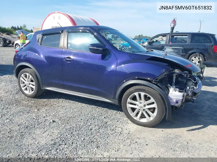 2016 Nissan Juke S/Sv/Sl/Nismo VIN: JN8AF5MV6GT651832 Lot: 12652895