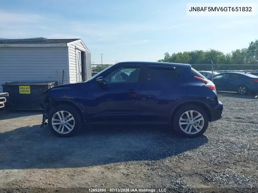 2016 Nissan Juke S/Sv/Sl/Nismo VIN: JN8AF5MV6GT651832 Lot: 12652895