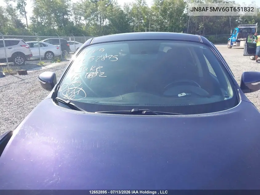 2016 Nissan Juke S/Sv/Sl/Nismo VIN: JN8AF5MV6GT651832 Lot: 12652895