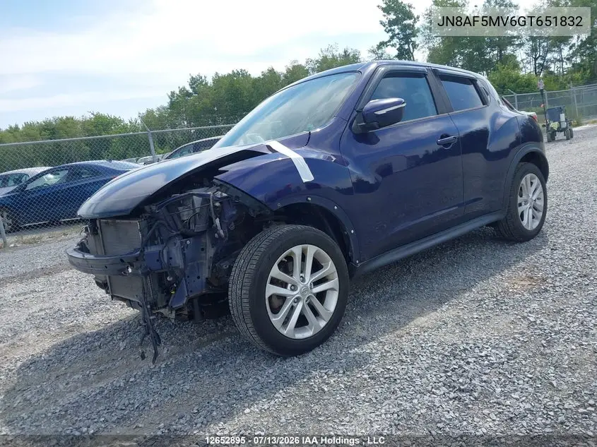 2016 Nissan Juke S/Sv/Sl/Nismo VIN: JN8AF5MV6GT651832 Lot: 12652895