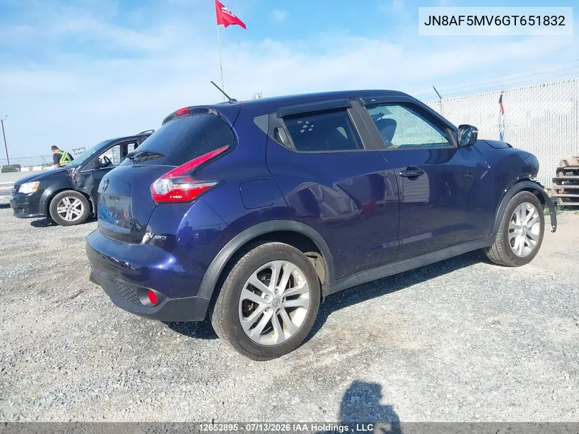 2016 Nissan Juke S/Sv/Sl/Nismo VIN: JN8AF5MV6GT651832 Lot: 12652895