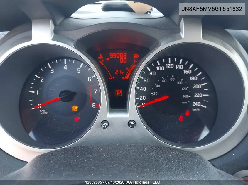 2016 Nissan Juke S/Sv/Sl/Nismo VIN: JN8AF5MV6GT651832 Lot: 12652895
