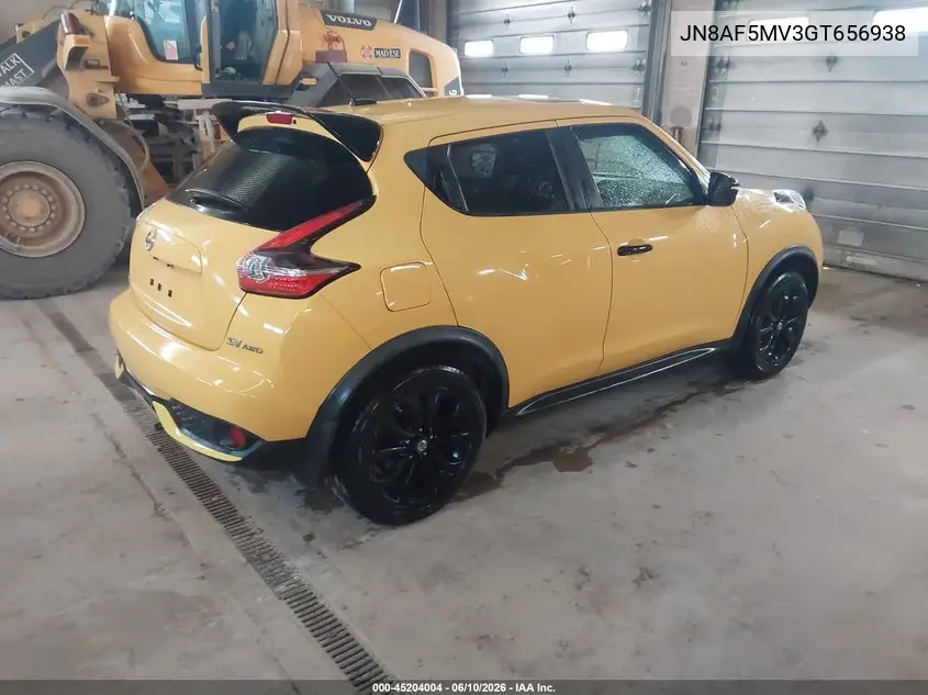 2016 Nissan Juke Sv VIN: JN8AF5MV3GT656938 Lot: 45204004
