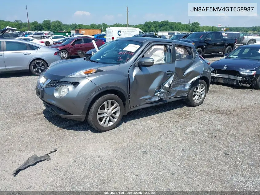 2016 Nissan Juke Nismo/S/Sl/Sv VIN: JN8AF5MV4GT658987 Lot: 45357499