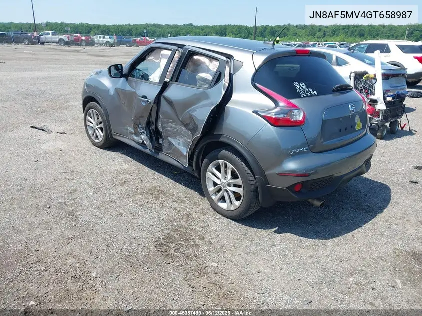 2016 Nissan Juke Nismo/S/Sl/Sv VIN: JN8AF5MV4GT658987 Lot: 45357499