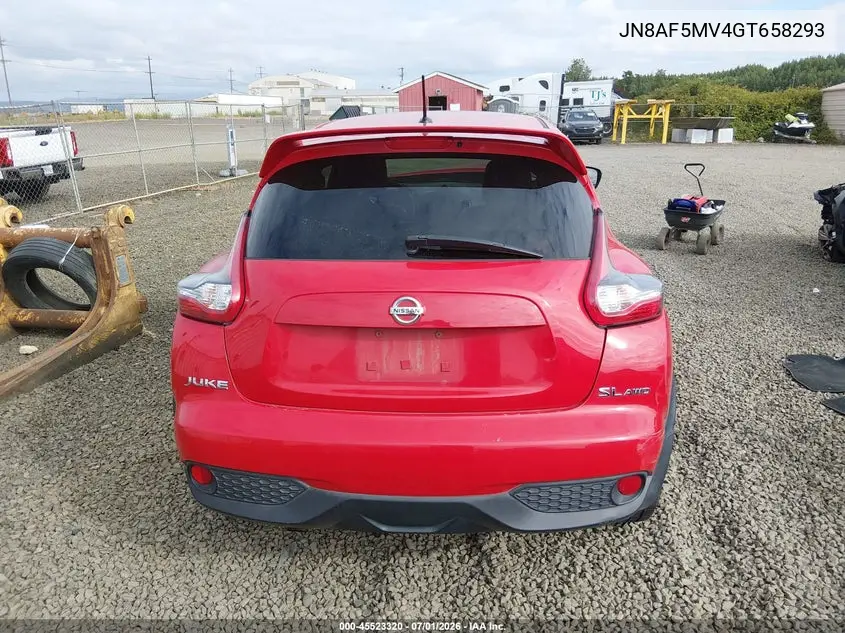 2016 Nissan Juke Sl VIN: JN8AF5MV4GT658293 Lot: 45523320