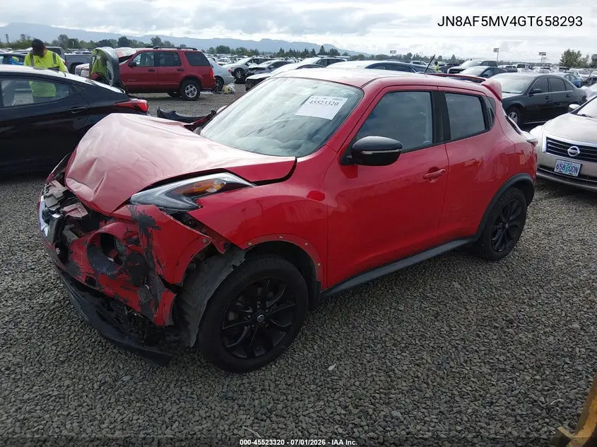 2016 Nissan Juke Sl VIN: JN8AF5MV4GT658293 Lot: 45523320