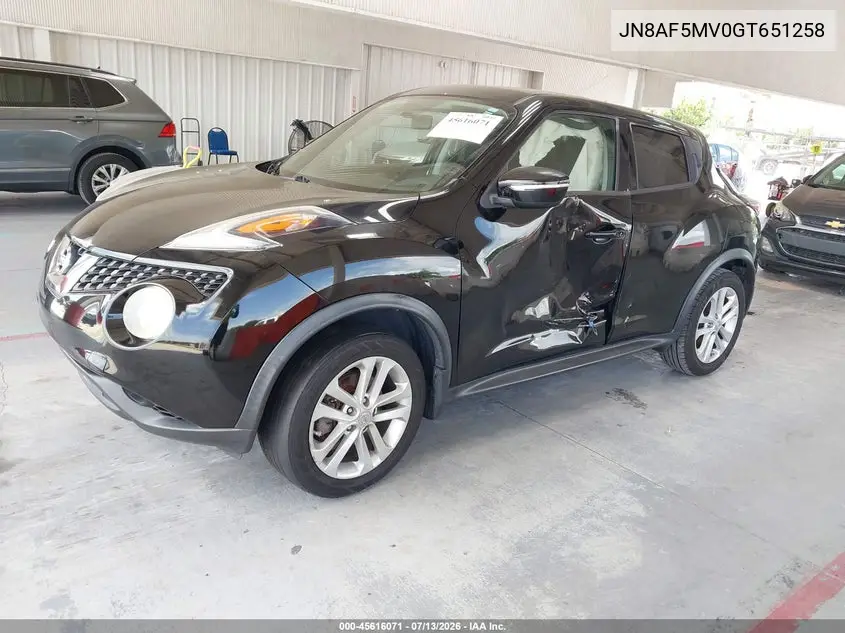2016 Nissan Juke Nismo/S/Sl/Sv VIN: JN8AF5MV0GT651258 Lot: 45616071